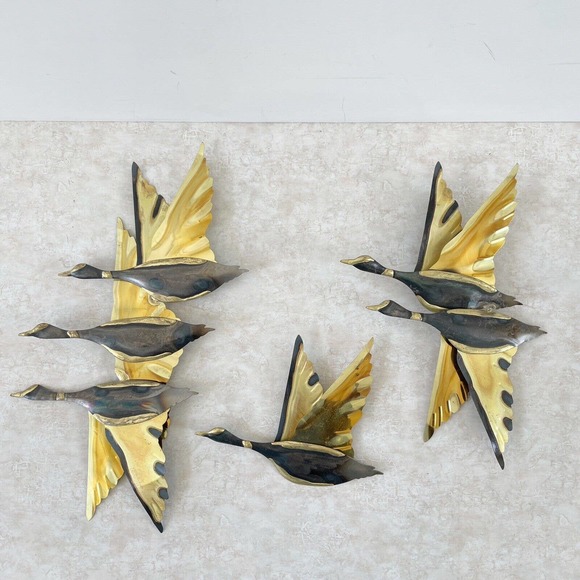 Vintage Accents Vintage Geese In Flight Mcm Metal Wall Art Set Of 3